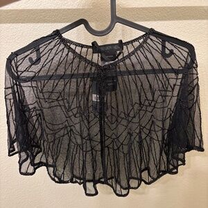 Black lace and bead shrug